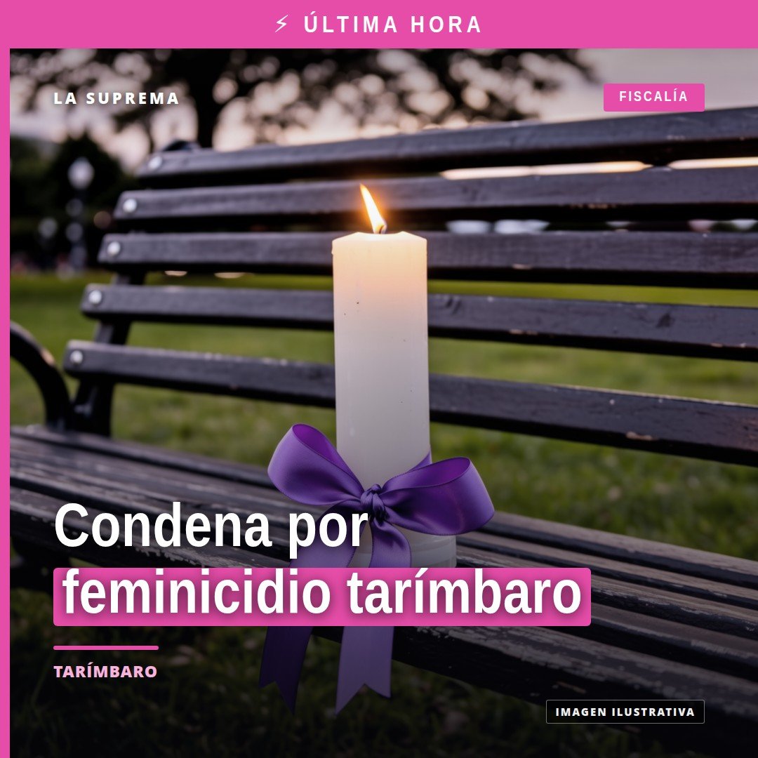 Ilustración simbólica de balanza de justicia con fondo que evoca Tarímbaro, representando el fallo por feminicidio tarímbaro
