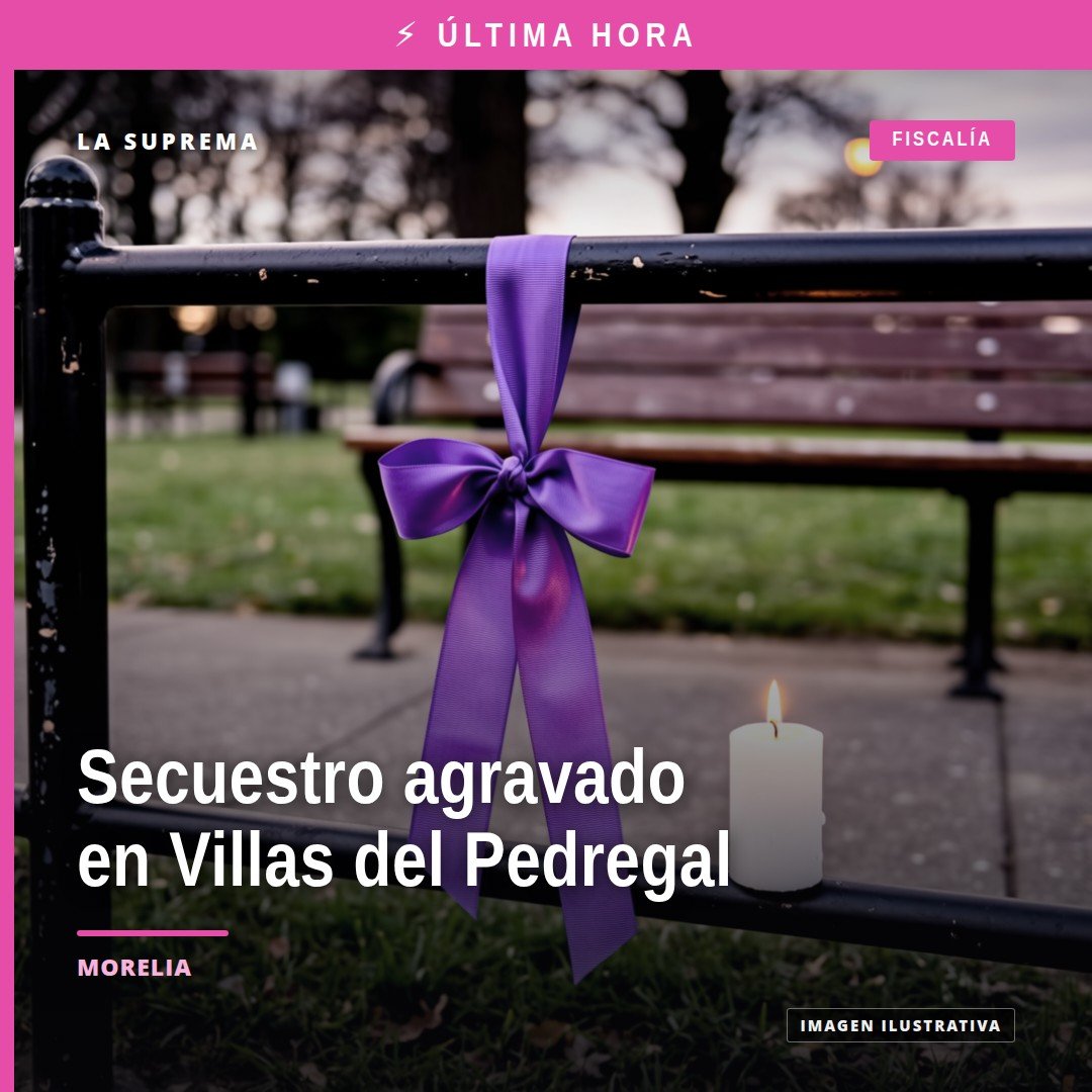 Ilustración simbólica de justicia y seguridad en Villas del Pedregal, Morelia, relacionada con el caso de secuestro agravado
