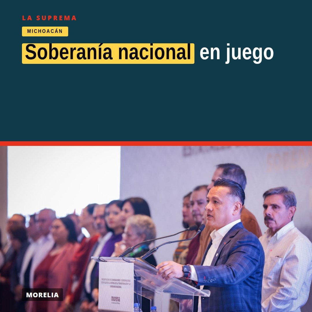Carlos Torres Piña hablando en Morelia sobre la defensa de la soberanía nacional