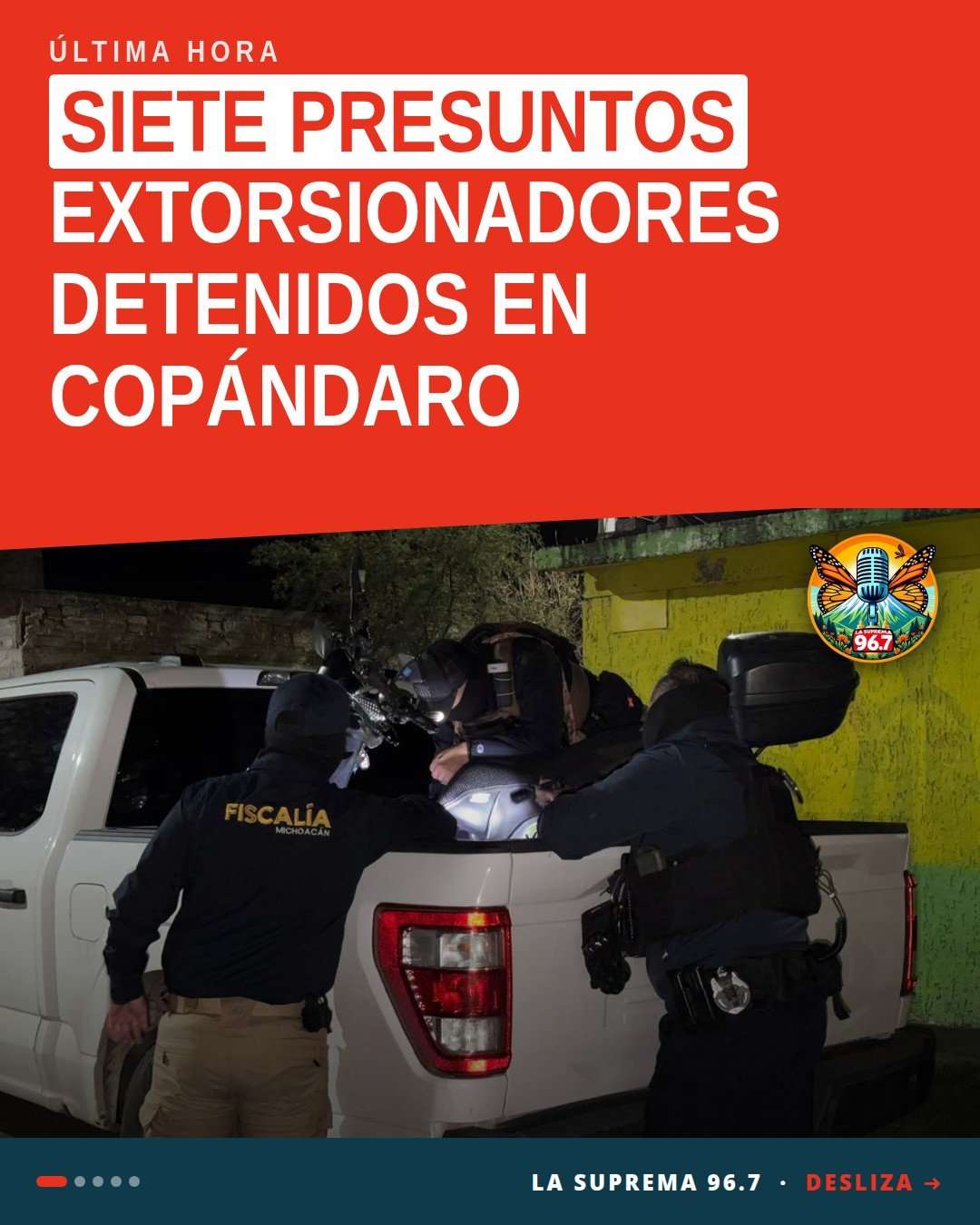 Operativo policial en San Agustín del Maíz, Copándaro, tras detención por extorsión y despojo copándaro