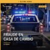 Ilustración simbólica de un cheque alterado y monedas junto al nombre 'La Piedad', representando el fraude casa de cambio la