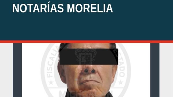 Ilustración simbólica de una notaría pública en Morelia con sello de seguridad roto, relacionada con el robo notarías morelia