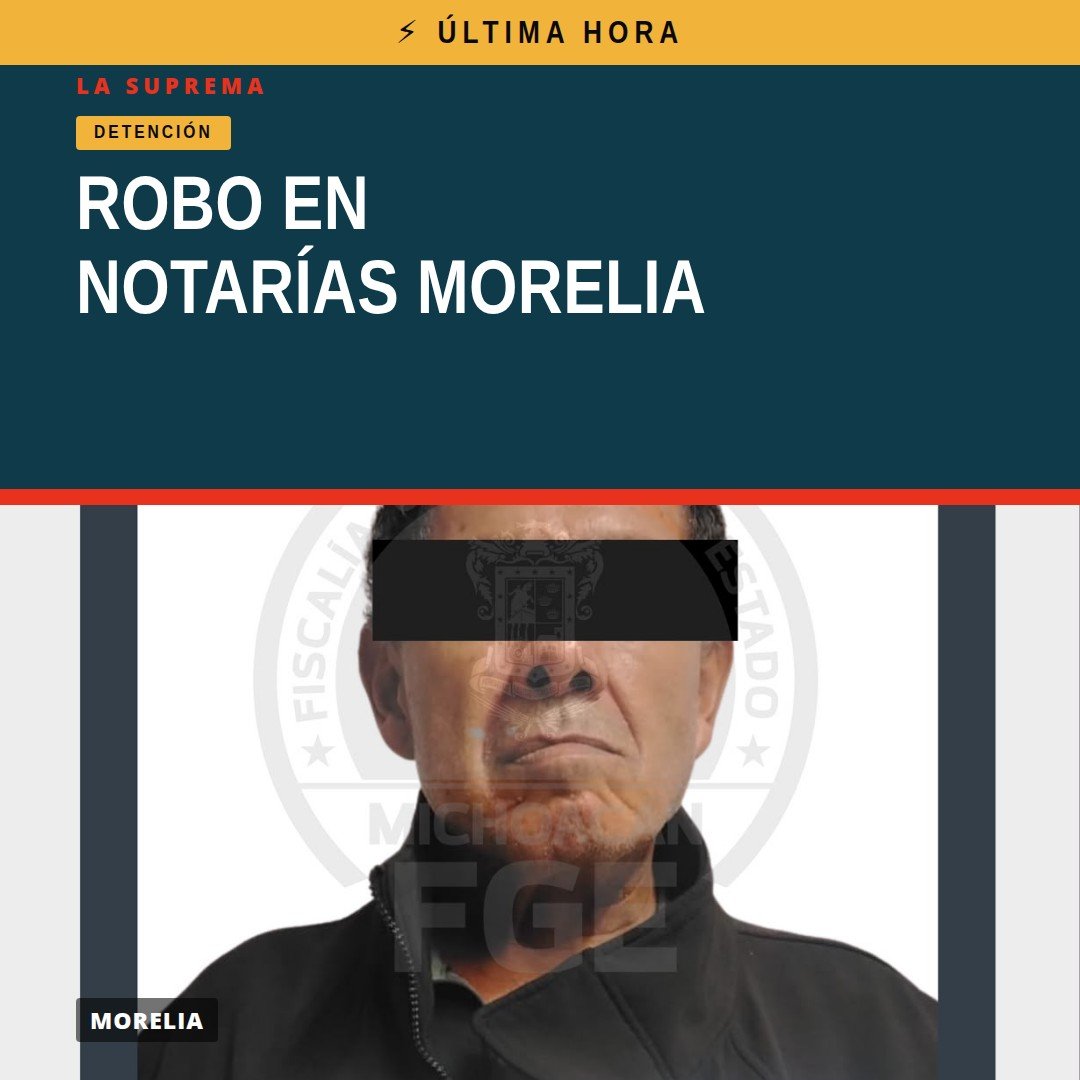 Ilustración simbólica de una notaría pública en Morelia con sello de seguridad roto, relacionada con el robo notarías morelia