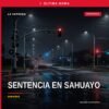 Ilustración simbólica de balanza de justicia con fondo de Sahuayo, representando la sentencia por tentativa de homicidio