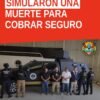 Ilustración simbólica de una póliza de seguro con una huella digital y una cruz tachada, representando la simulación de