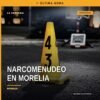 Ilustración simbólica de una balanza de justicia y un mapa de Morelia con énfasis en la Tenencia Morelos, relacionada con