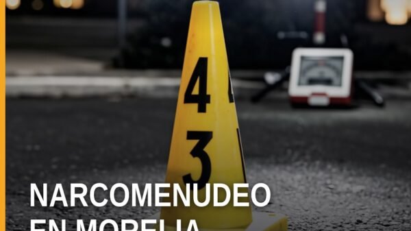 Ilustración simbólica de una balanza de justicia y un mapa de Morelia con énfasis en la Tenencia Morelos, relacionada con