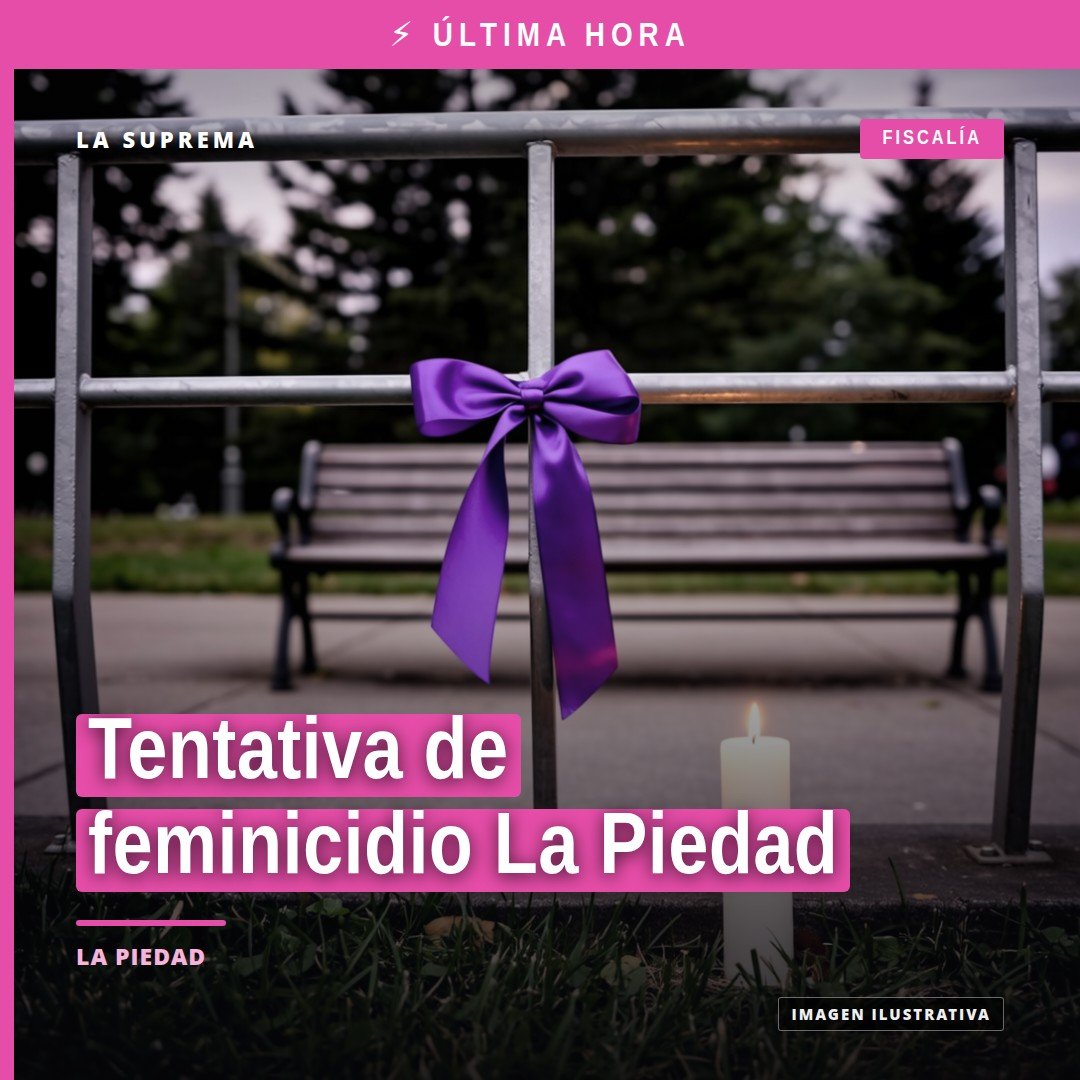 Ilustración simbólica de una vivienda en La Piedad con señal de alerta, representando el caso de tentativa de feminicidio la
