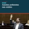Ilustración de asientos preferentes transporte público con color amarillo, símbolos universales y leyenda clara en una
