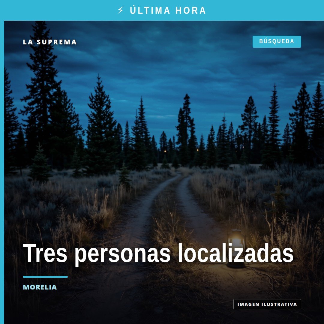 Ilustración simbólica de tres personas adultas junto a un mapa de Morelia y Hidalgo, Michoacán — personas localizadas morelia